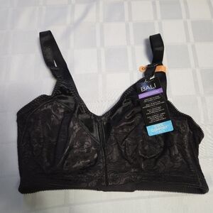 NWT Bali 34DD Wire Free Black Lace Bra